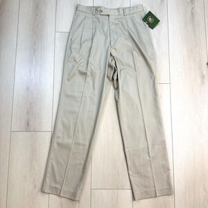 VTG Club Room Westover Pleated Khaki Pants 33x34‎ 100% Cotton Taiwan NWT Macy's